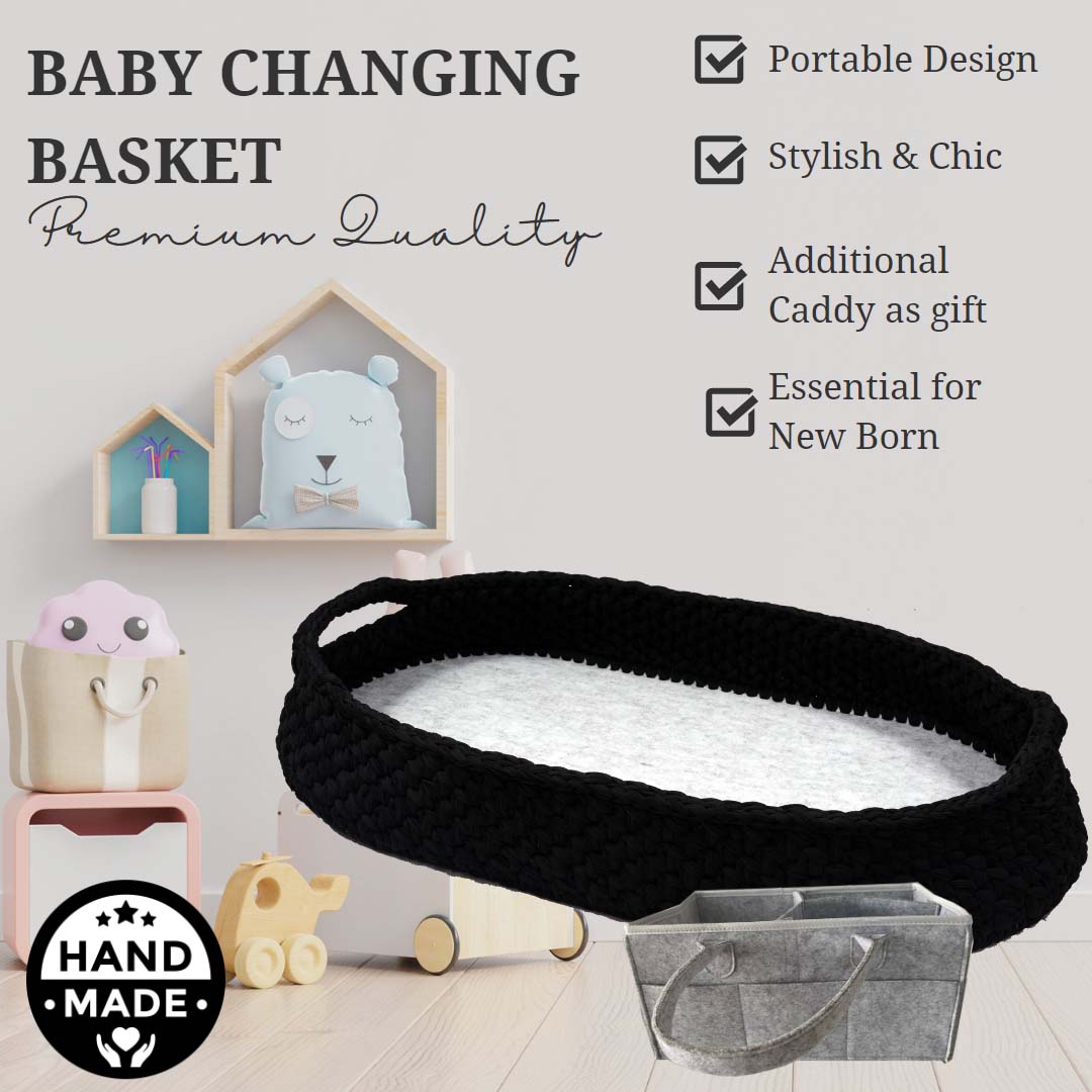 Beige baby changing basket for babies
