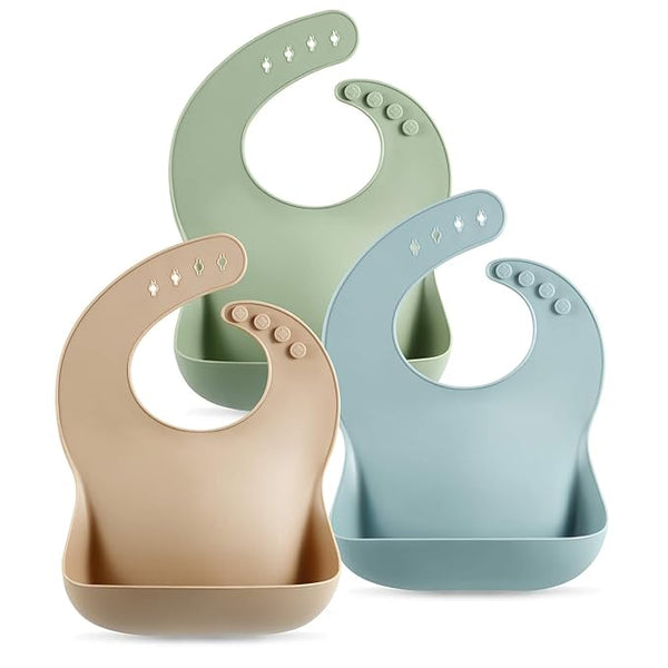 Premium Silicone Baby Bibs - Soft, Waterproof & Adjustable Feeding Bibs