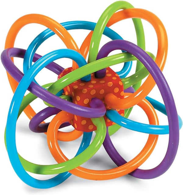 Colorful BPA-Free Teether Toy with Soft Loops and Quiet Rattle