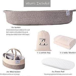 Changing Basket with Diaper Changing Sheet