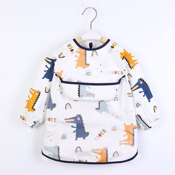 Baby Kids Toddler Long Sleeve Scarf Waterproof Art Smock Feeding Bib