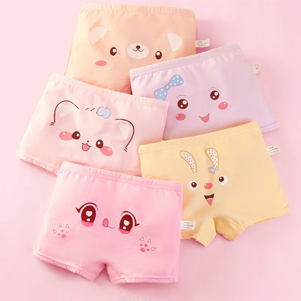 5Pcs/lot Baby Girls Cartoon Underpants Kids Underwear Cotton Panties