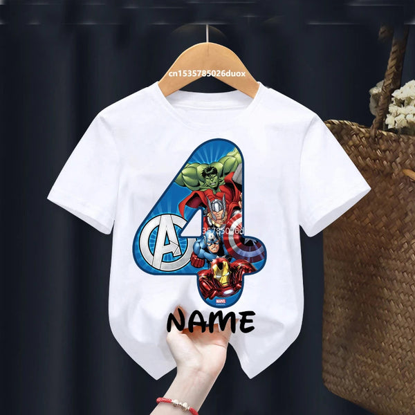 Boy 2 3 4 5 6 7 8 9 Birthday Marvel SuperHero Summer Short Sleeved
