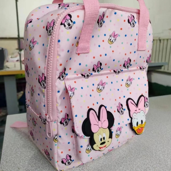 Disney cartoon Minnie Kids Backpack Mini plush Schoolbag Girls and