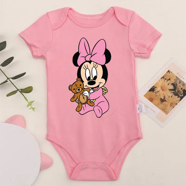 Cotton Baby Minnie Mouse Romper Disney Aesthetic Cartoon Newborn Baby