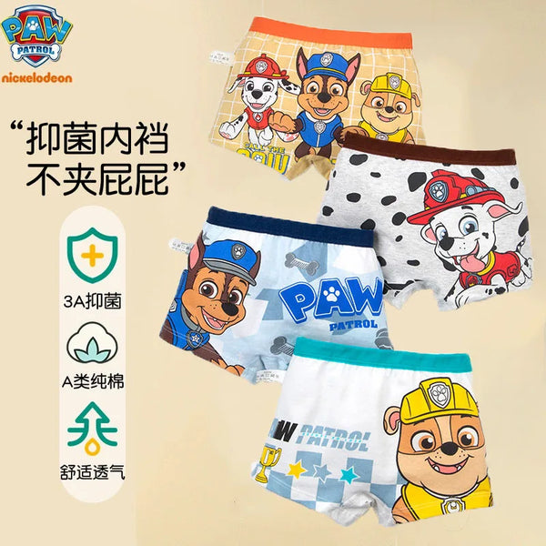 4PCS Original Paw Patrol Children's Underpants Boys Cotton Panties