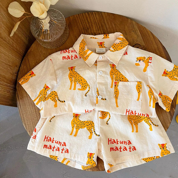 1-5 Years Old Children's Clothing Boys Cartoon Summer Short Sleeve