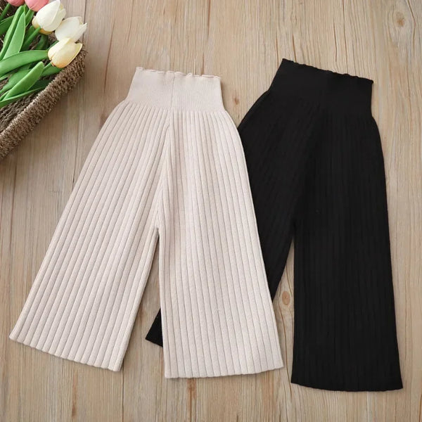 2024 Autumn New Knitted Wide Leg Pants Korean Boys and Girls' Sweater
