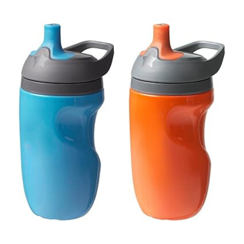 2-Pack Insulated Sportee Sippy Cups for Toddlers, 12 Months+, 9 fl oz (Orange & Blue)