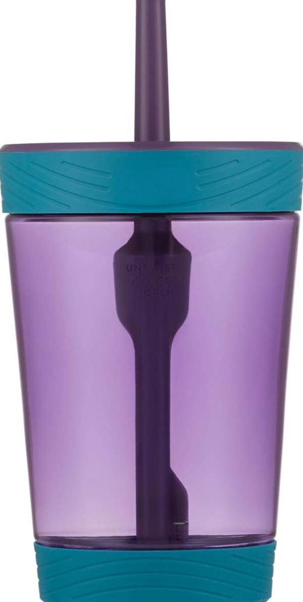 Kids Spill-Proof Tumbler with Straw, 14oz, Eggplant